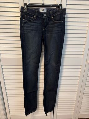 PAIGE Women's Skyline Straight Dark Blue Jeans